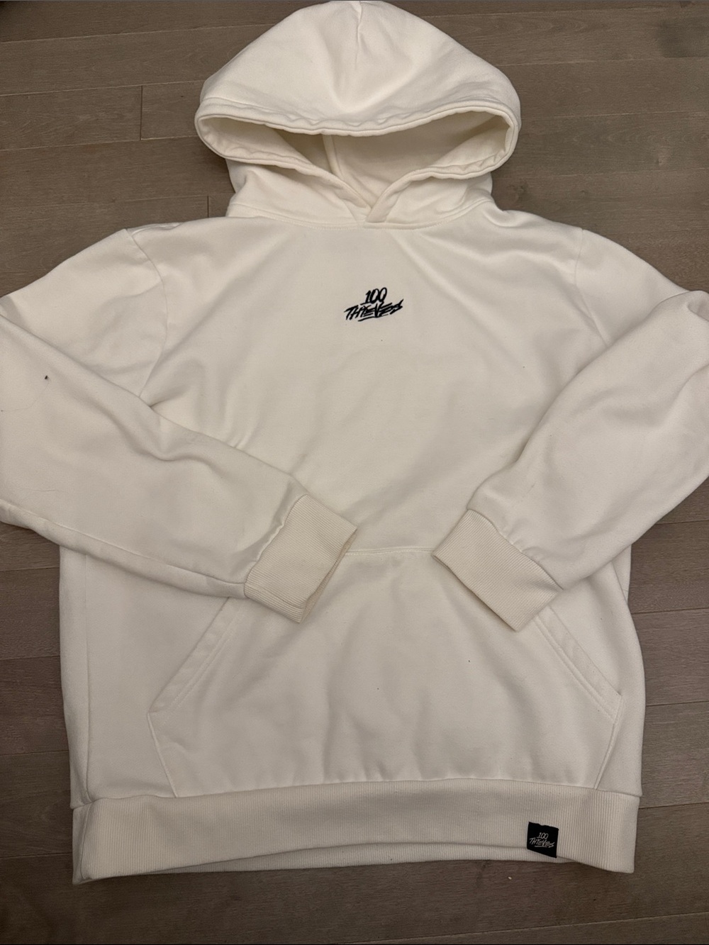 Pullover Hoodie with Small Script Chest Logo